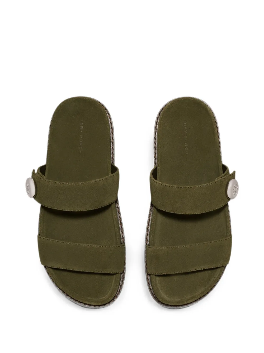 Tory Burch Romy Sport logo-plaque sandals Groen