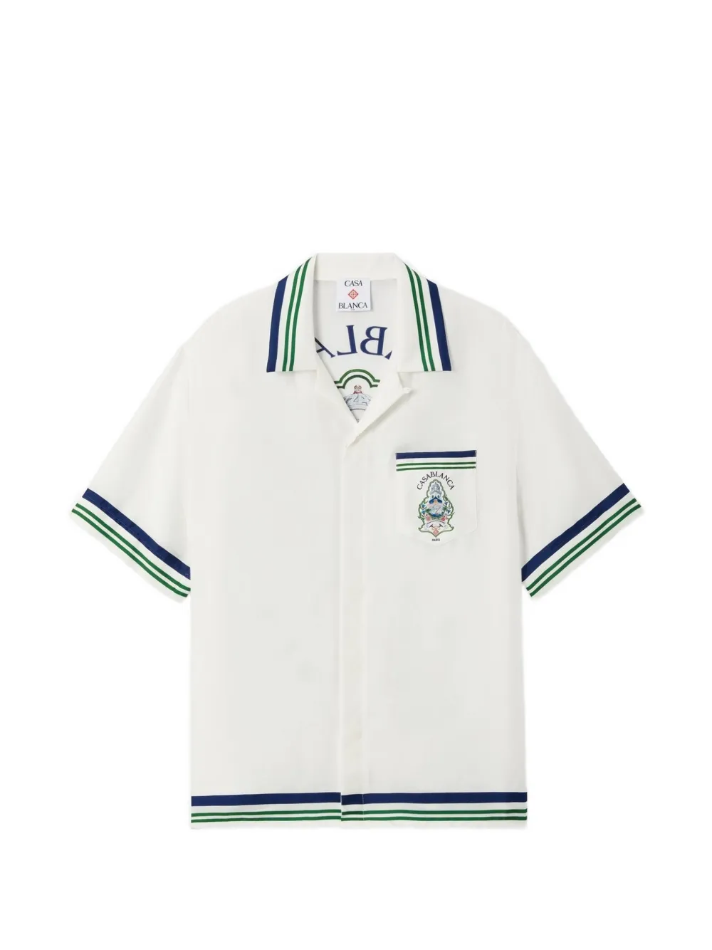 Casablanca Hotel Emblem silk shirt - Bianco