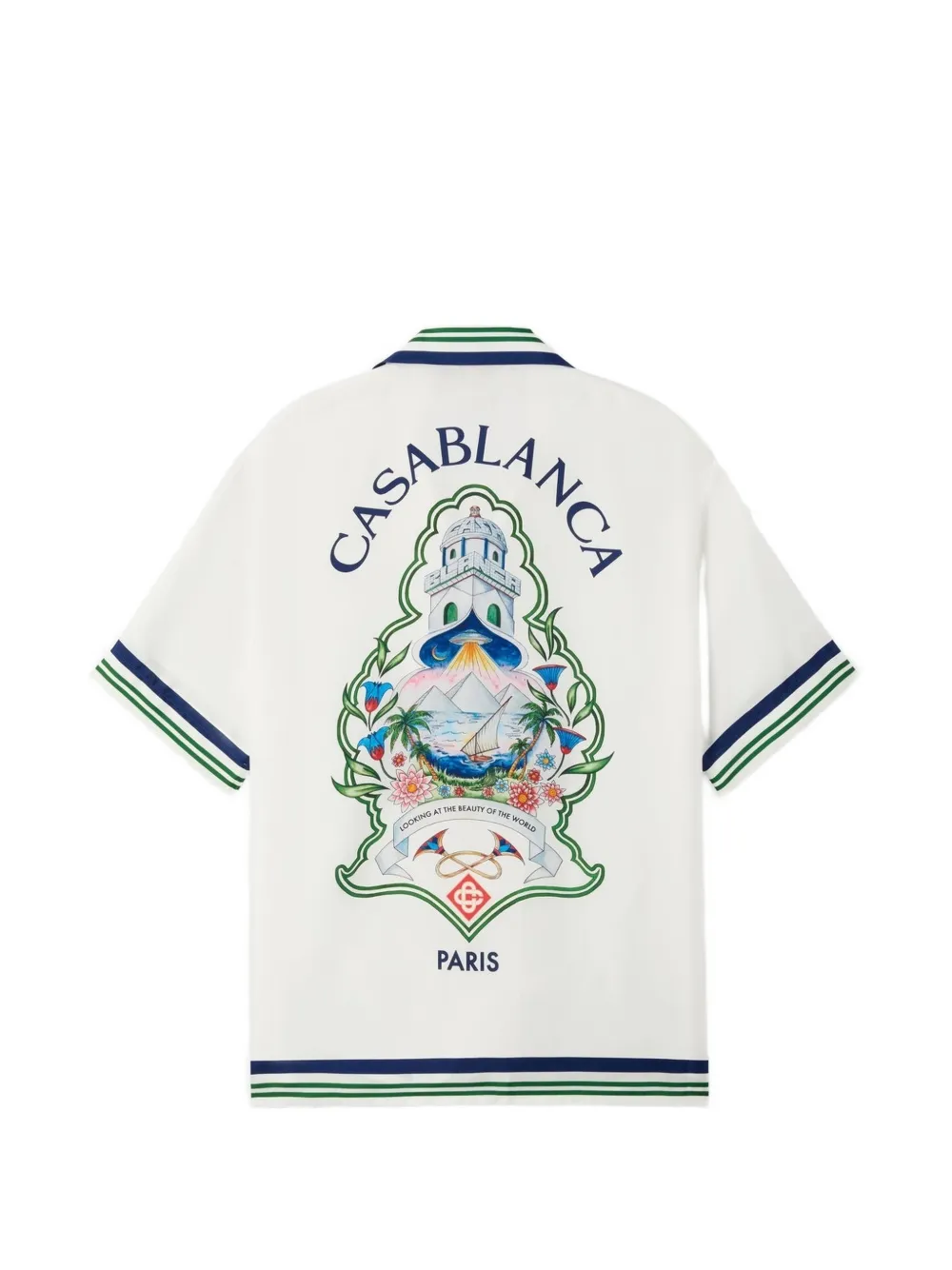 Casablanca Hotel Emblem zijden overhemd Wit