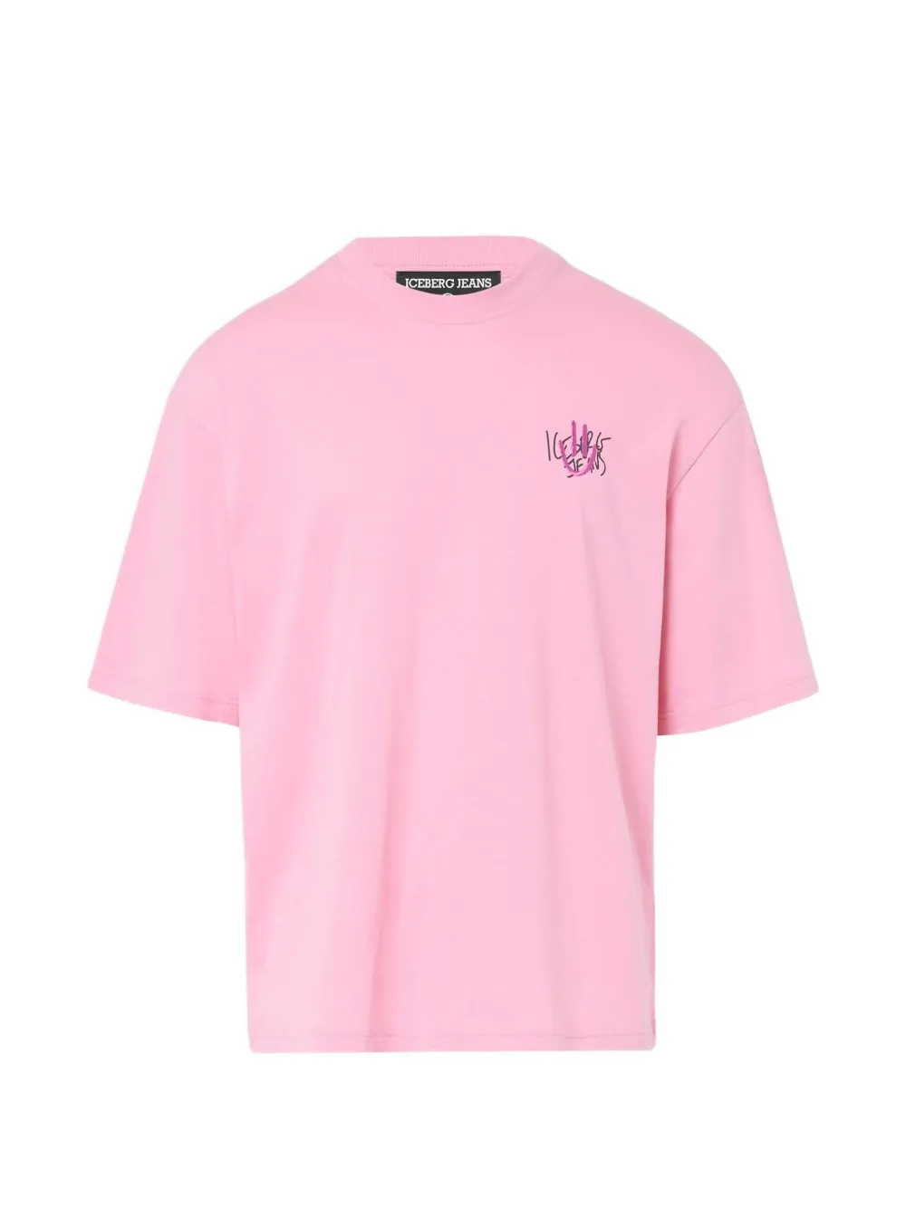 Iceberg graphic-print embroidered-logo T-shirt - Rosa