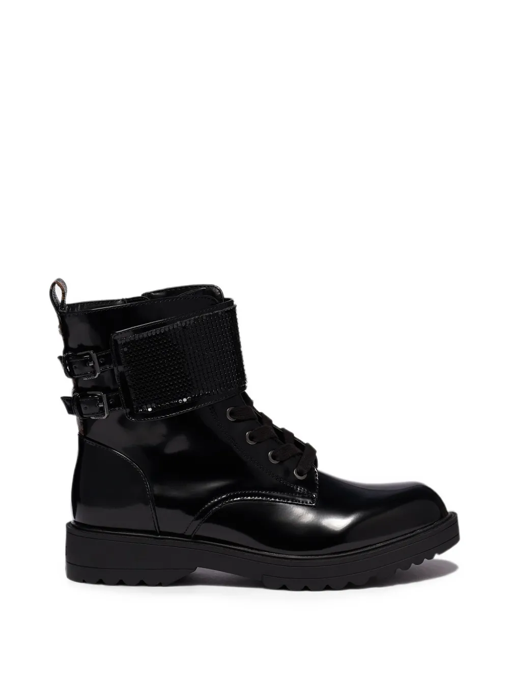 GUESS USA Wanda buckled mesh-strap ankle boots Zwart