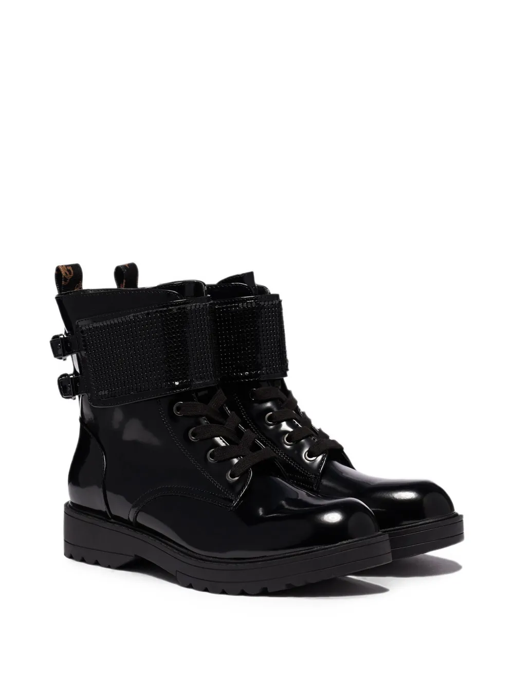 GUESS USA Wanda buckled mesh-strap ankle boots Zwart