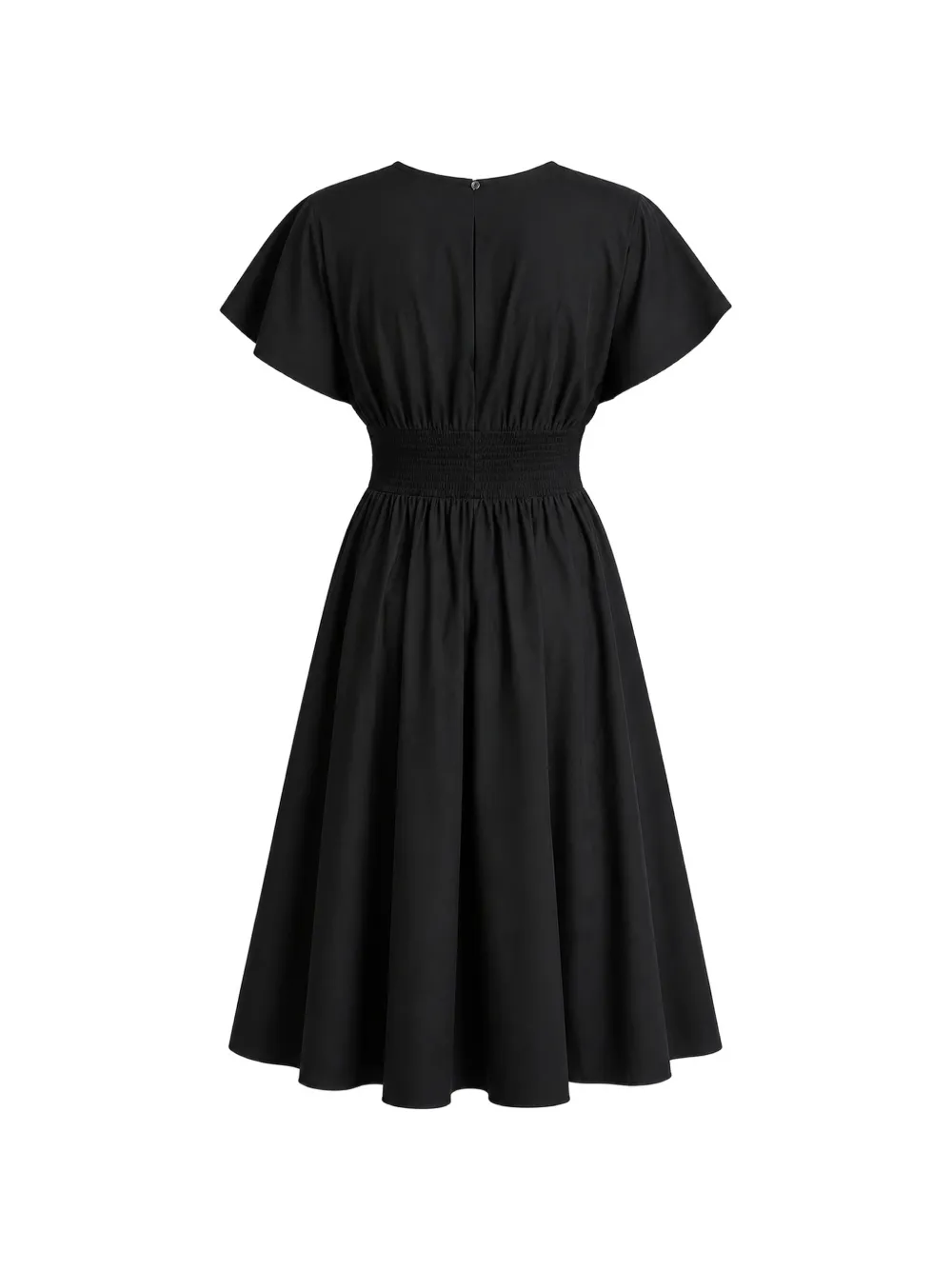 DKNY Gesmockte midi-jurk met gespdetail Zwart
