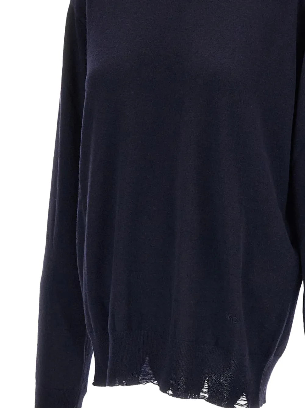 Stella McCartney Distressed Fine-knit Sweater in Blue, view 3