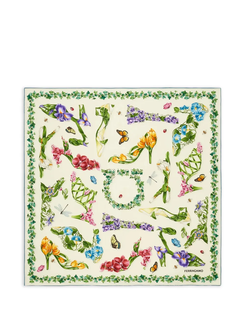Ferragamo Eden Shoes-print scarf - Toni neutri