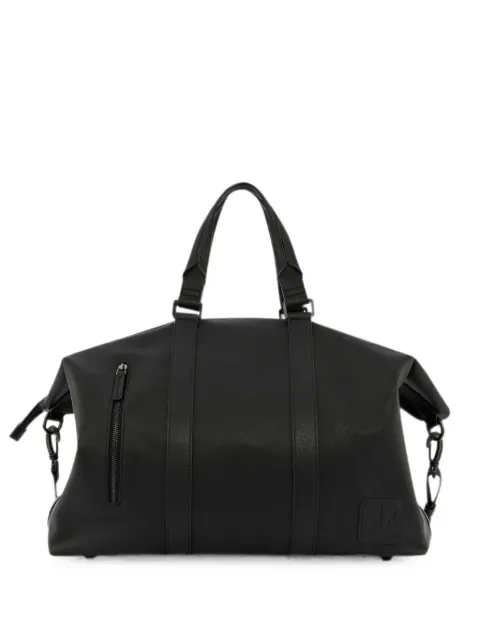 Armani Exchange grained-texture zip-detail holdall