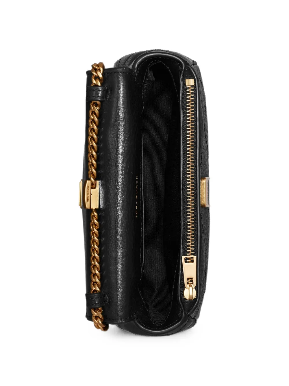 Tory Burch Mini Charlie Quilted Top-handle Crossbody in Black, view 3