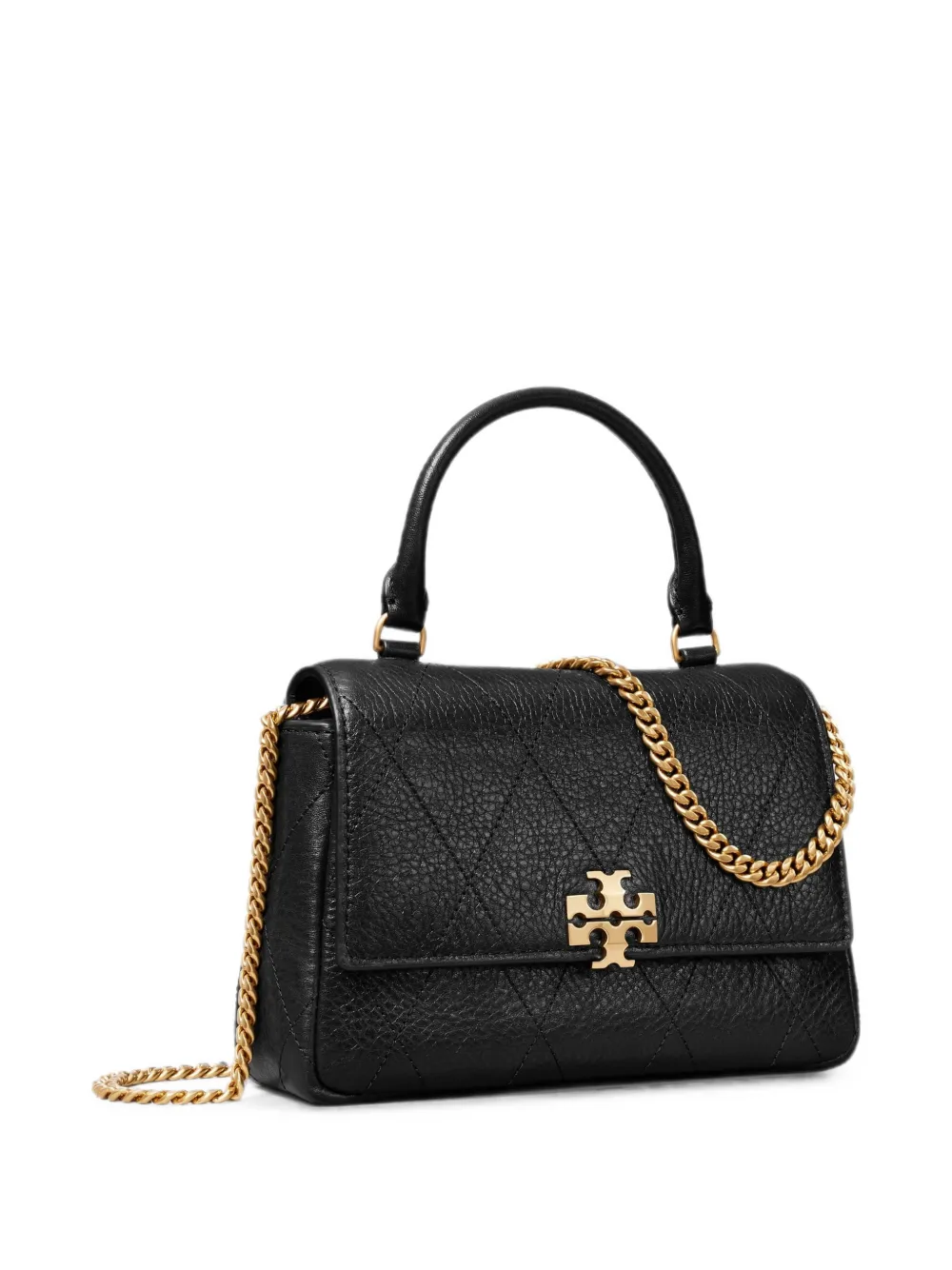 Tory Burch Mini Charlie Quilted Top-handle Crossbody in Black, view 2