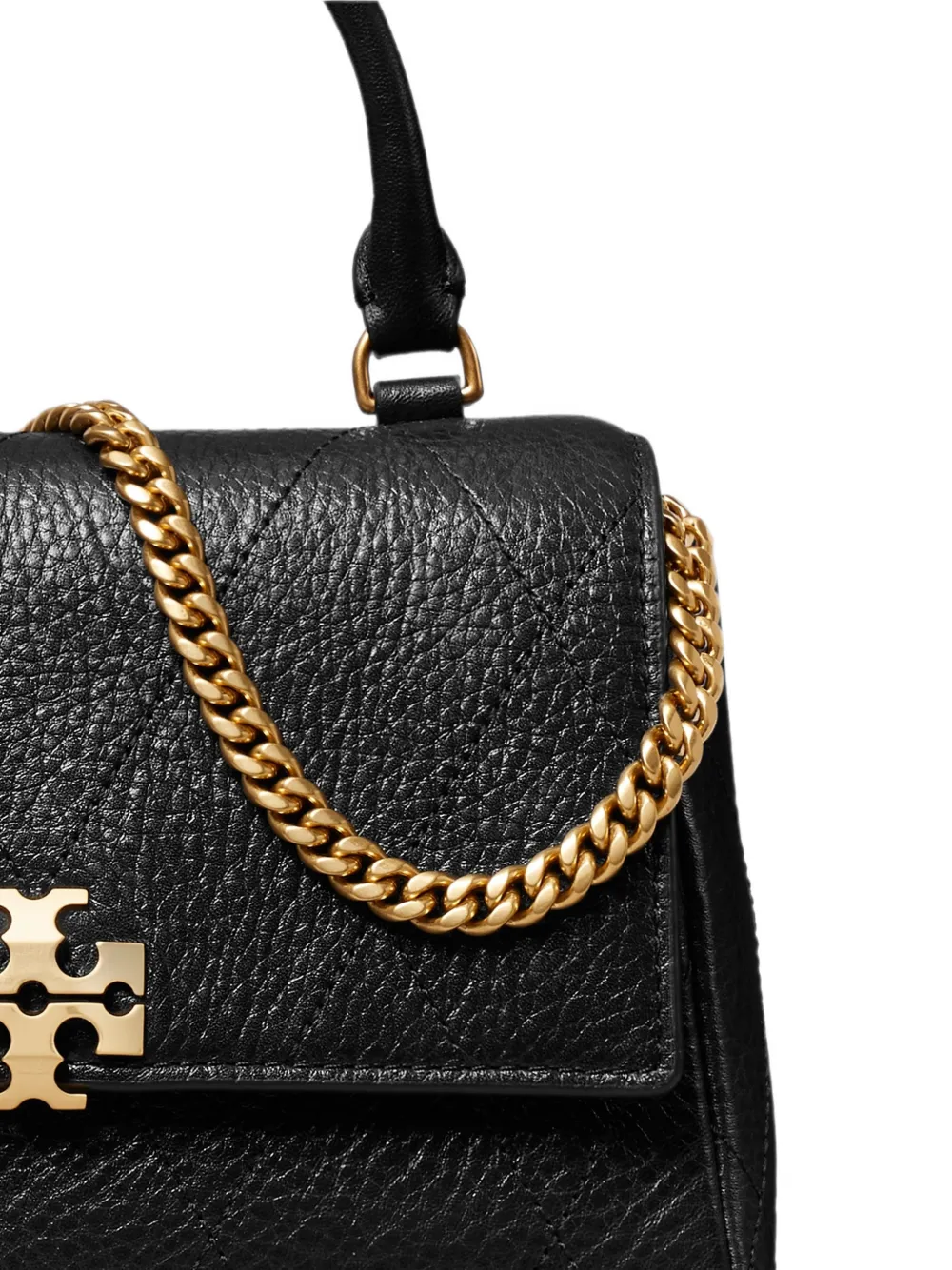 Tory Burch Mini Charlie Quilted Top-handle Crossbody in Black, view 4