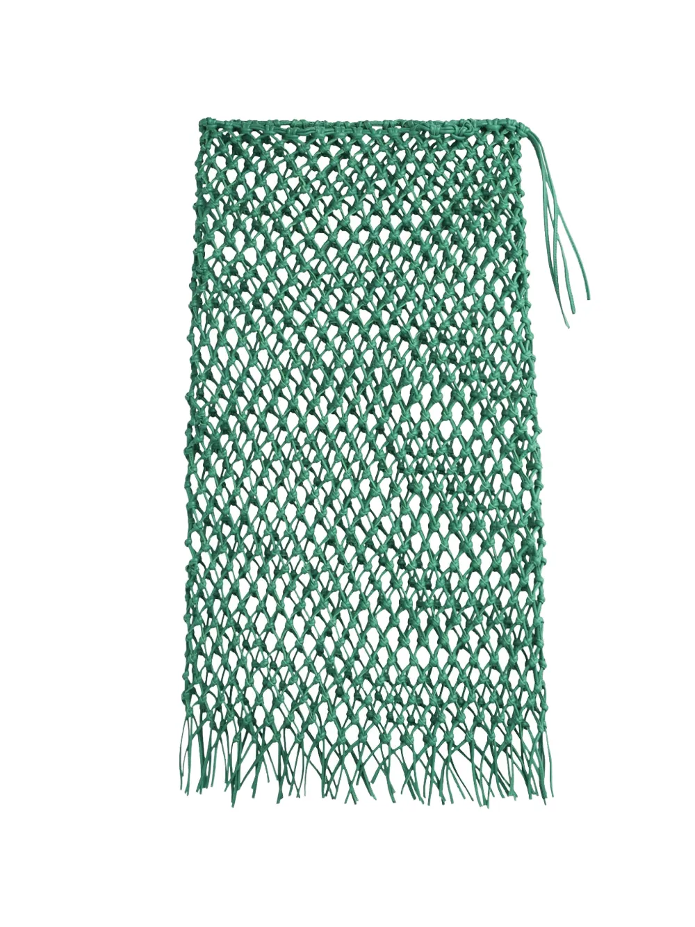 The Frankie Shop Nelaya macramé-effect leather midi skirt - Verde