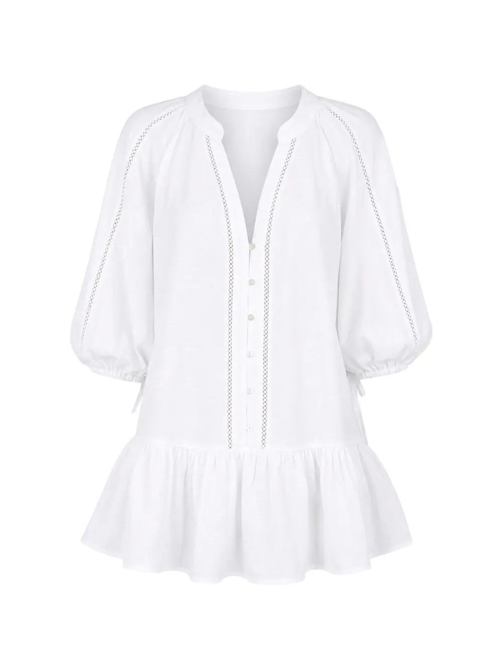 BOTEH La Ponche Frill mini dress - Bianco