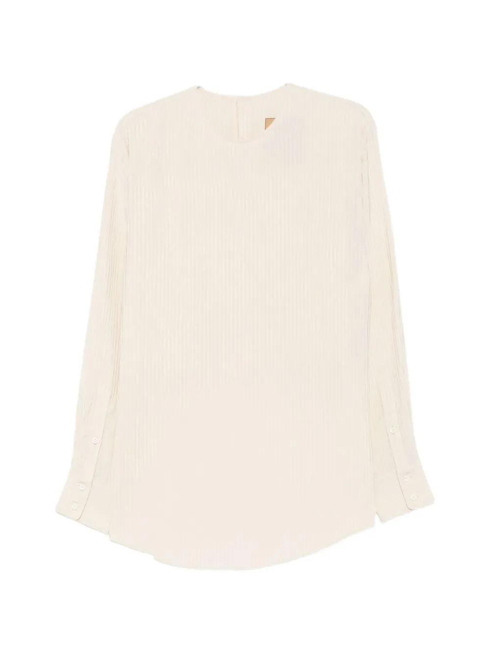 Uma Wang plissé long-sleeve blouse - Neutrals