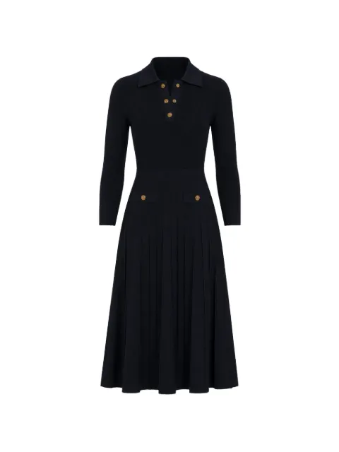 Michael Kors ribbed-knit pleated midi dress