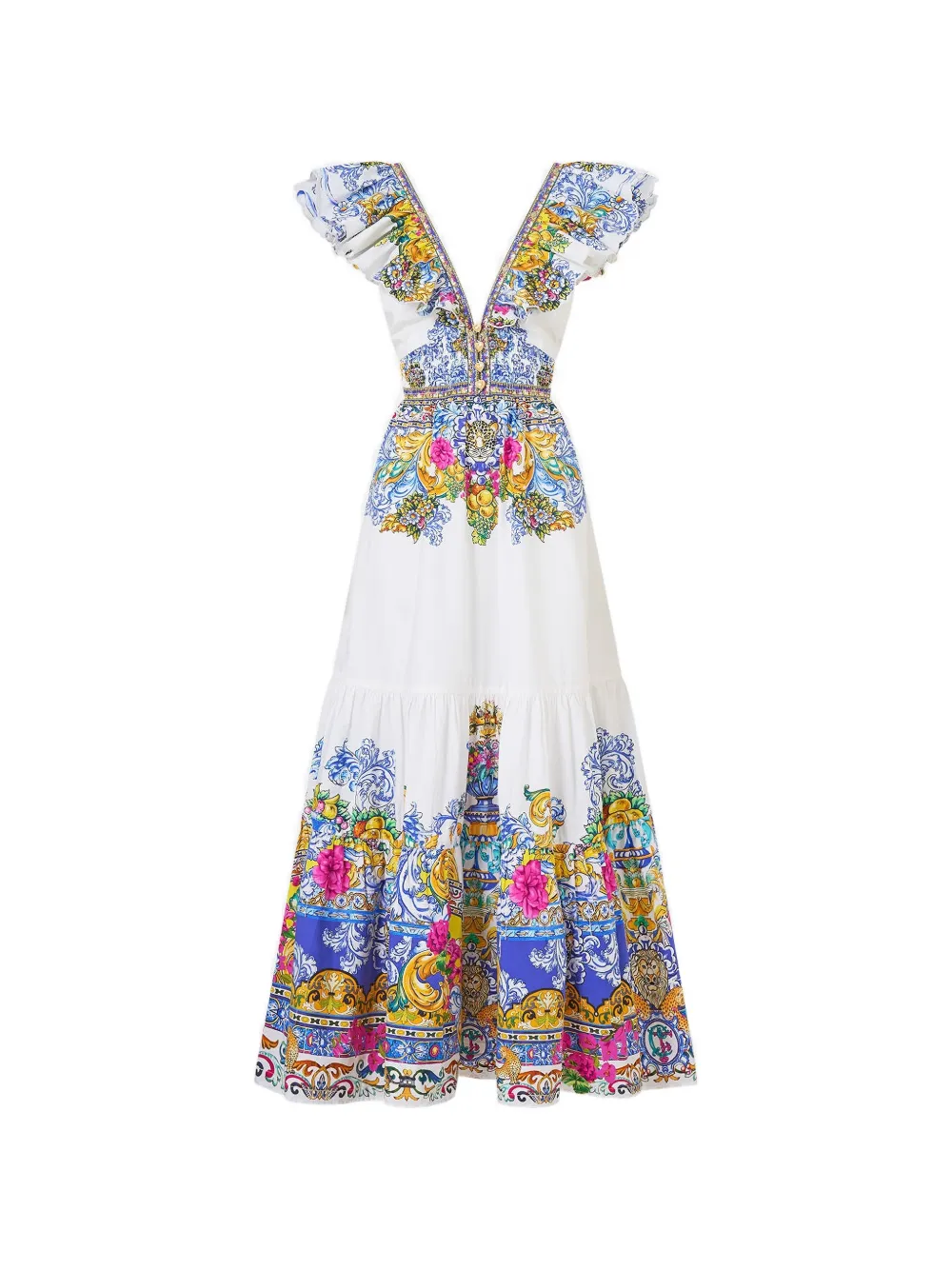 Camilla V-neck maxi dress - White