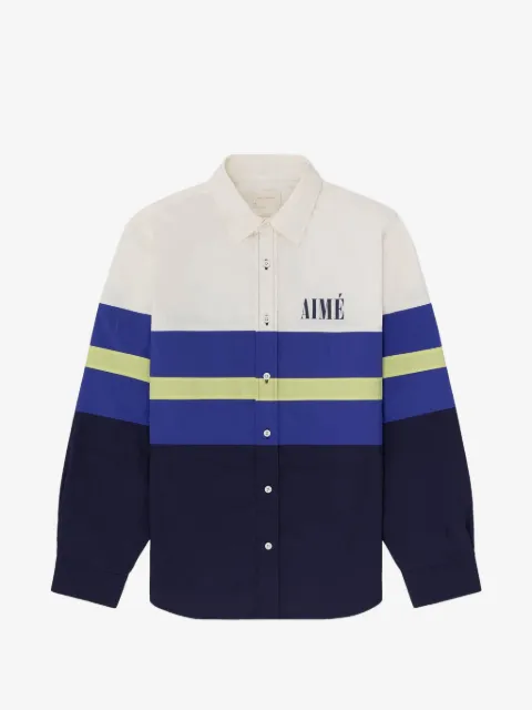 Aimé Leon Dore colorblock logo-print shirt