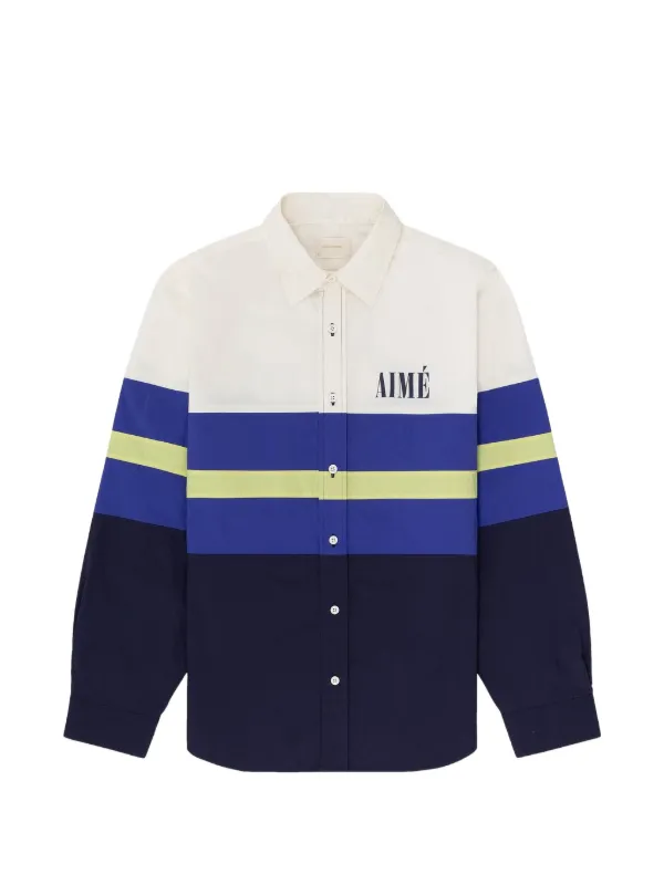Aimé Leon Dore Colorblock Logo-print Shirt in Blue