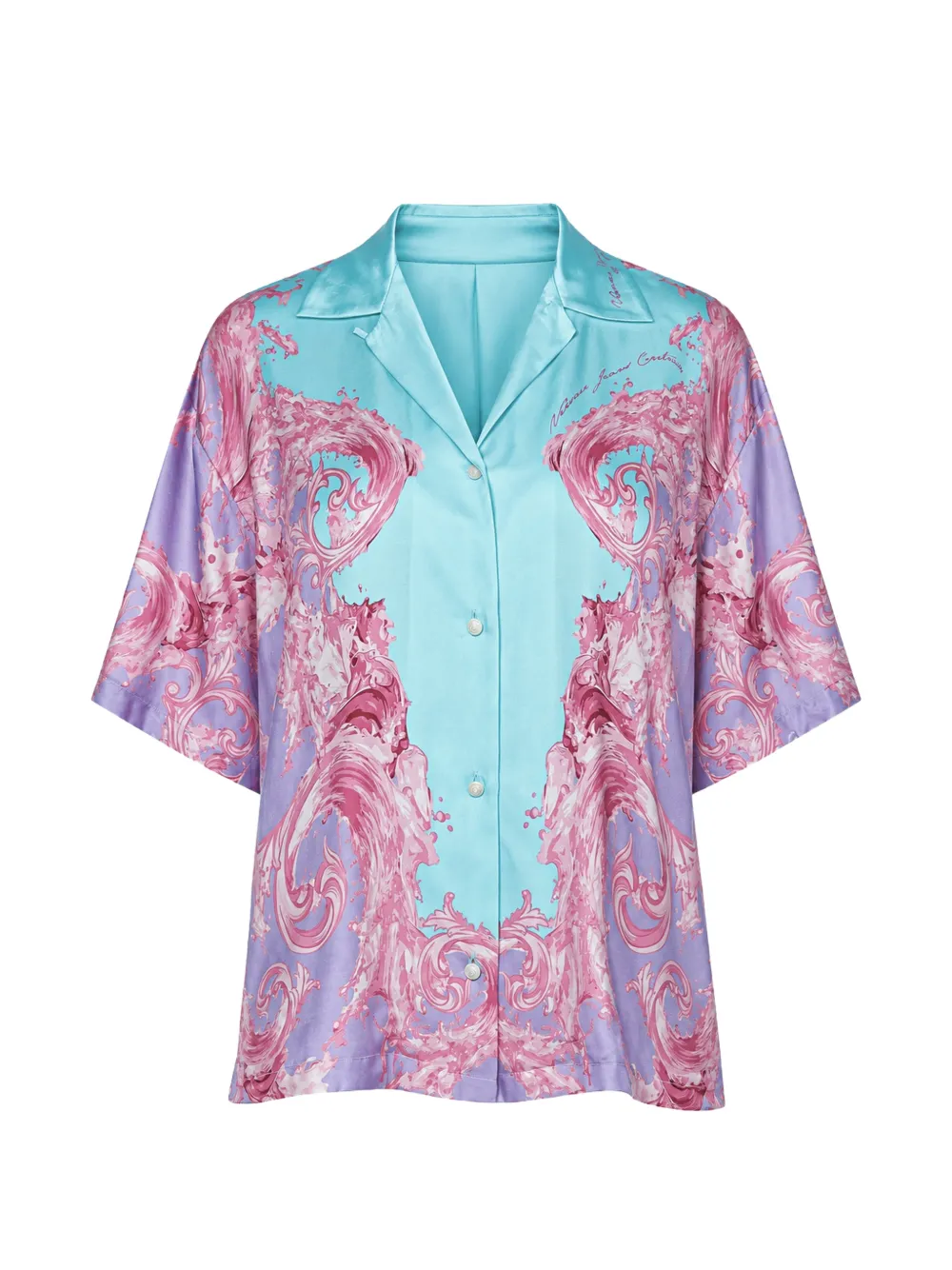Versace Jeans Couture baroque-print short-sleeve shirt - Blau