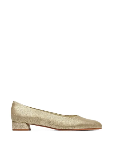 Bernardo Nero metallic-effect square-toe pumps