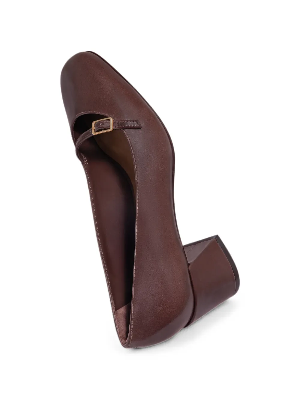 Bernardo Amelie pumps met blokhak en gespbandje Bruin