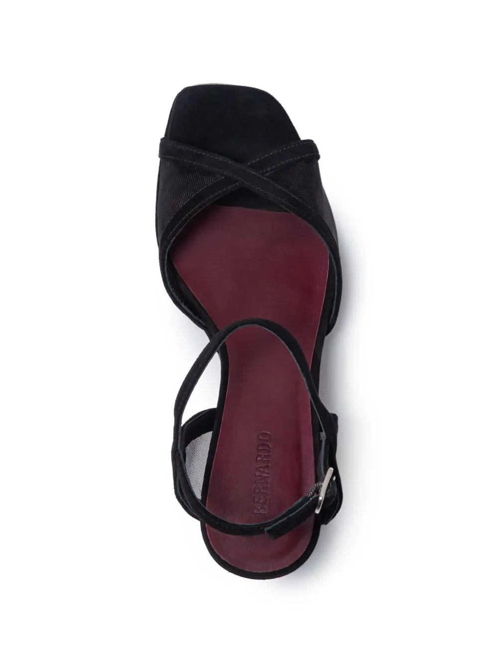 Bernardo Celeste sandalen met mesh vlak Zwart