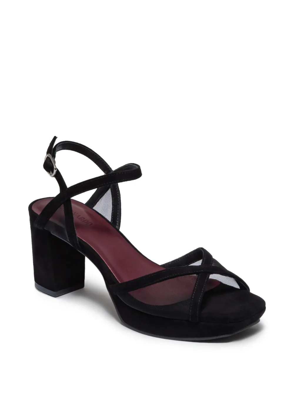 Bernardo Celeste sandalen met mesh vlak Zwart