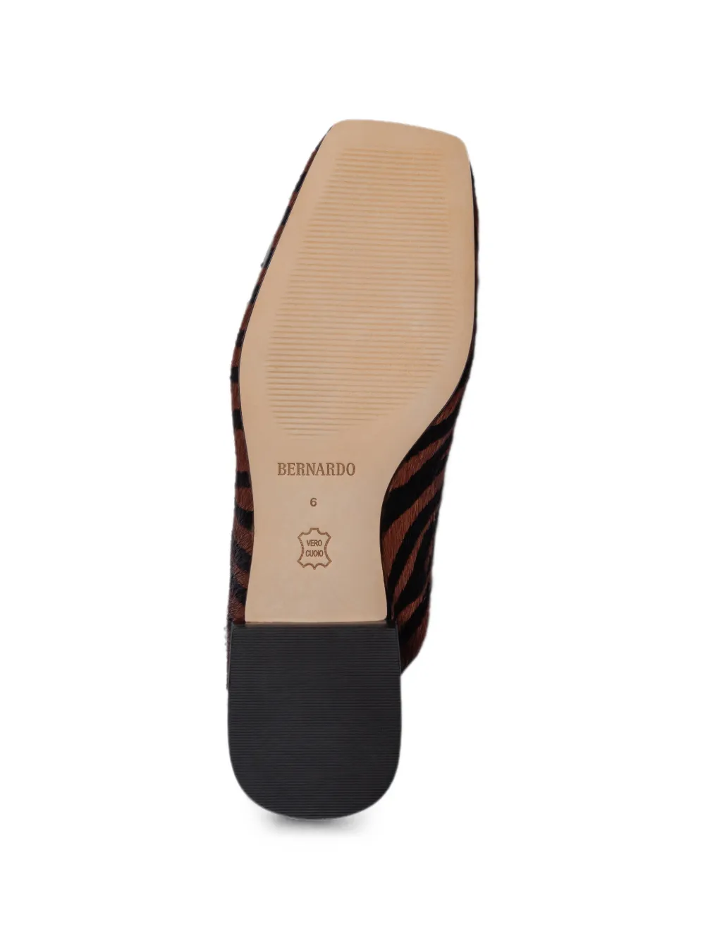 Bernardo Porto muiltjes met zebraprint Bruin