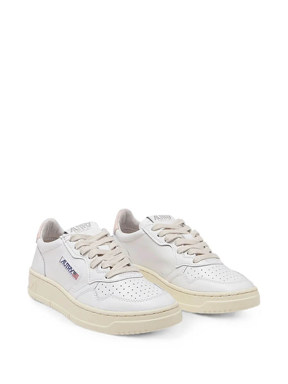 Autry Medalist low perforated-toe leather sneakers Wit