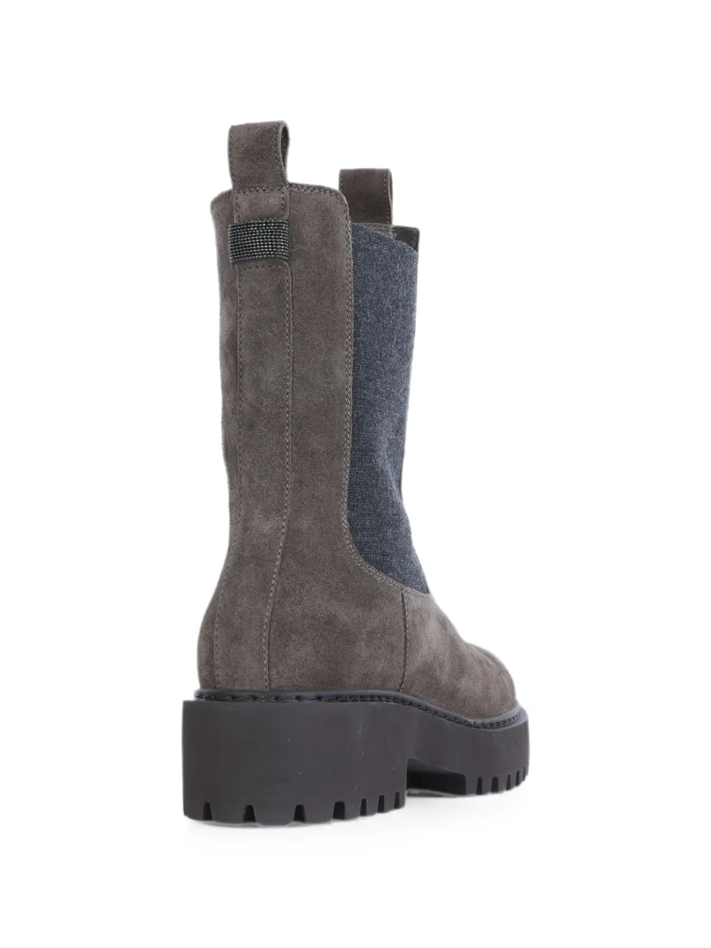 Brunello Cucinelli suede panelled ankle boots Grijs