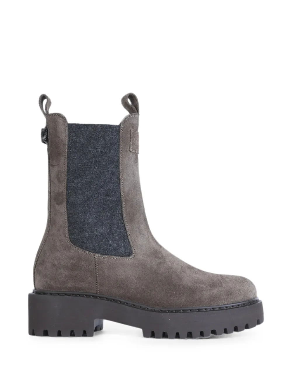 Brunello Cucinelli suede panelled ankle boots Grijs