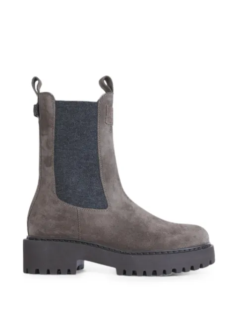 Brunello Cucinelli suede panelled ankle boots