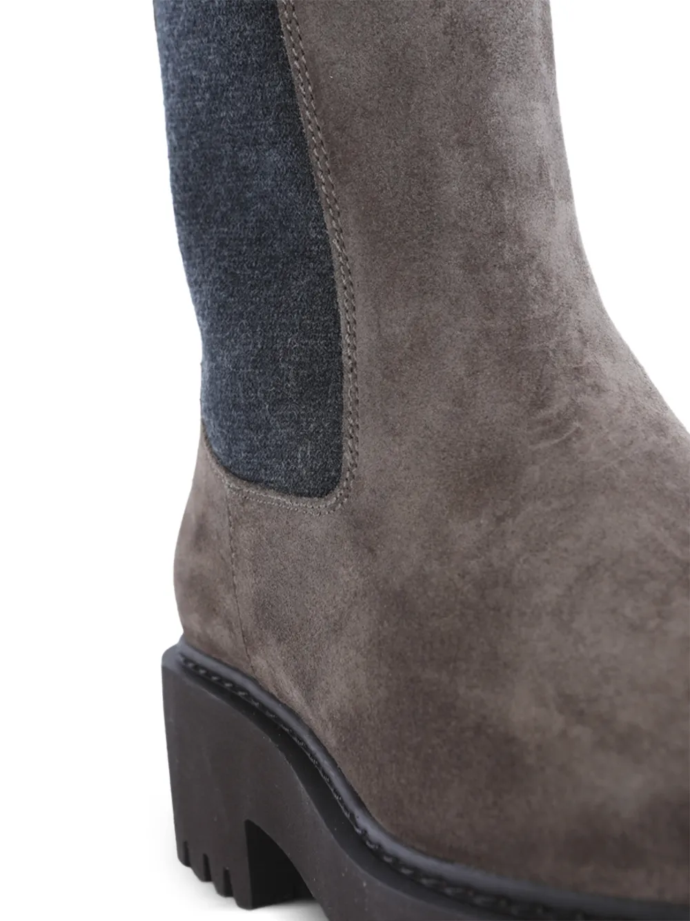 Brunello Cucinelli suede panelled ankle boots Grijs