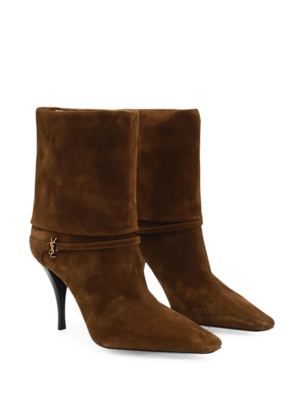 Saint Laurent Niki suede ankle boots Bruin