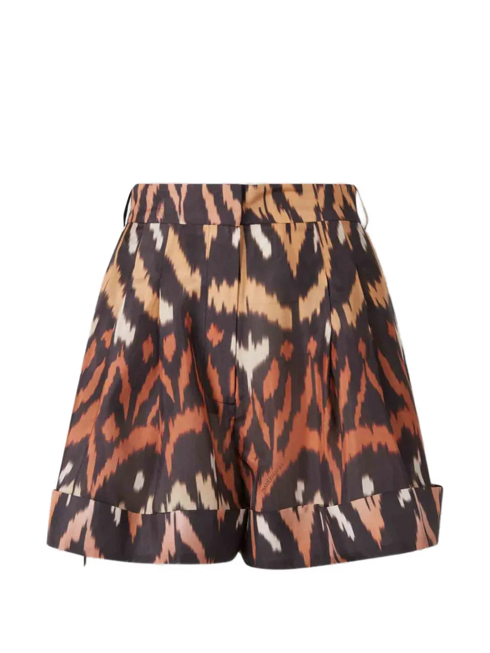 ZIMMERMANN ikat-print silk shorts - Brown
