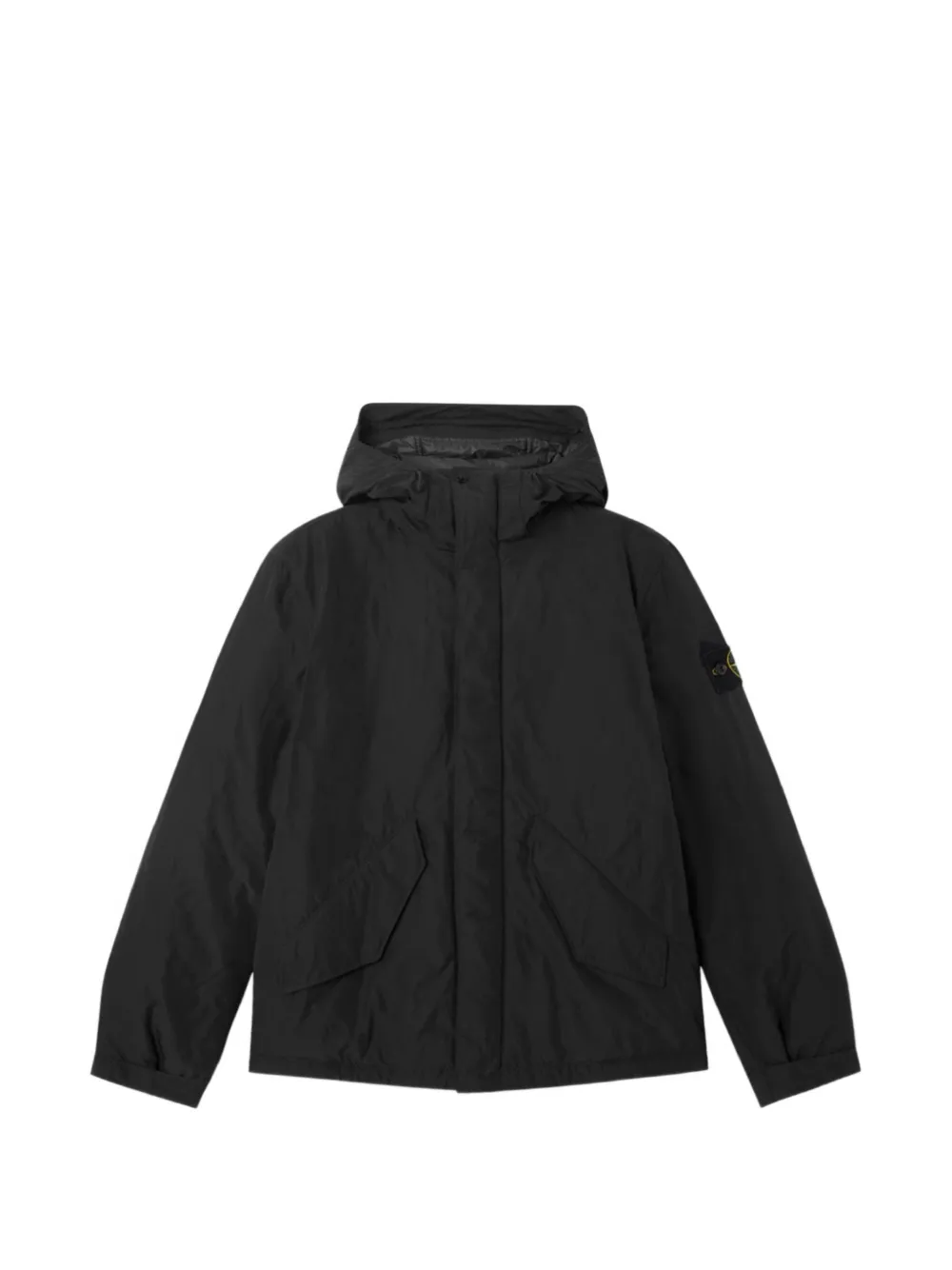 Stone Island Jack met capuchon en logopatch Zwart