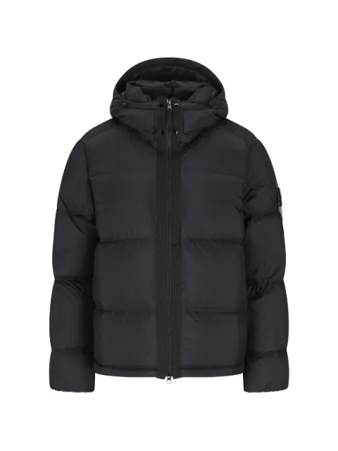 Stone Island Compass-patch padded hooded coat