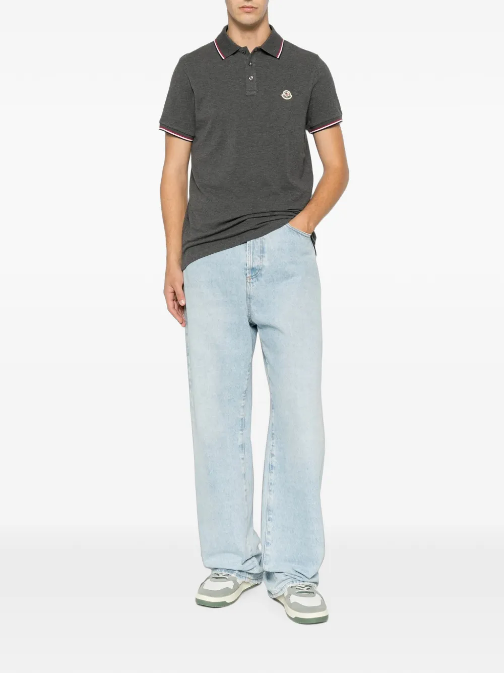 Moncler Poloshirt met logopatch Grijs