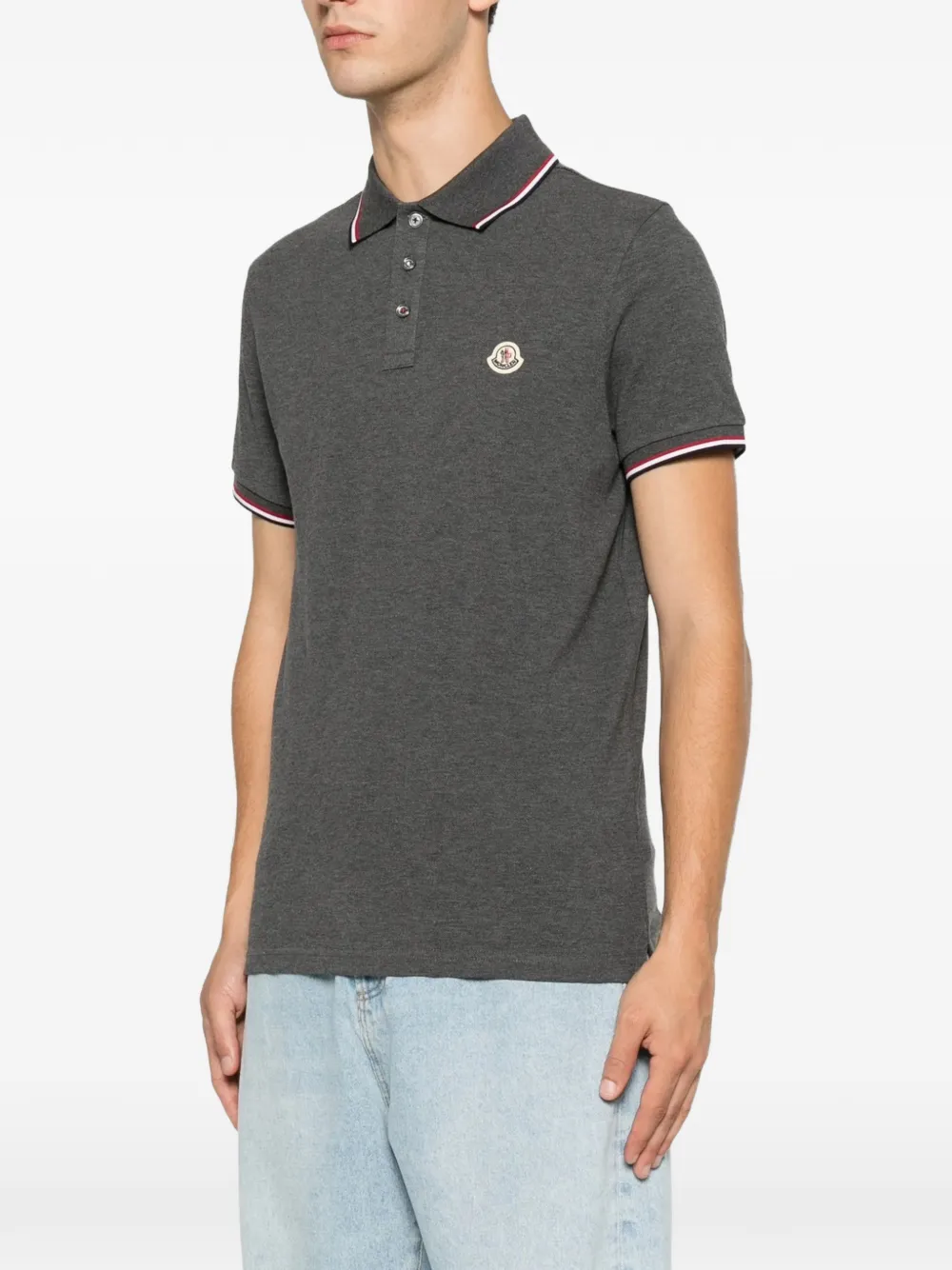 Moncler Poloshirt met logopatch Grijs