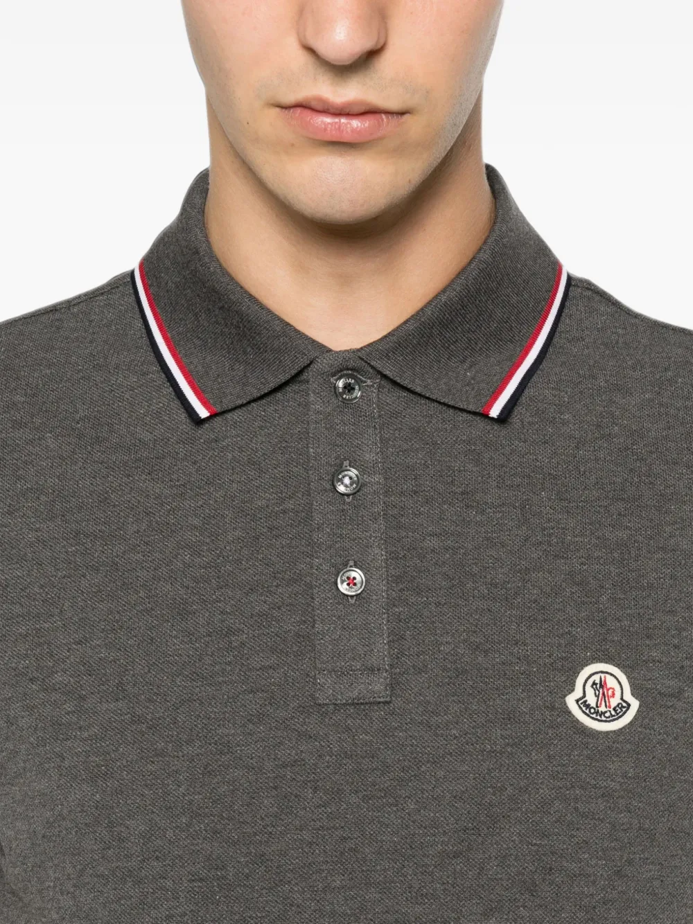 Moncler Poloshirt met logopatch Grijs