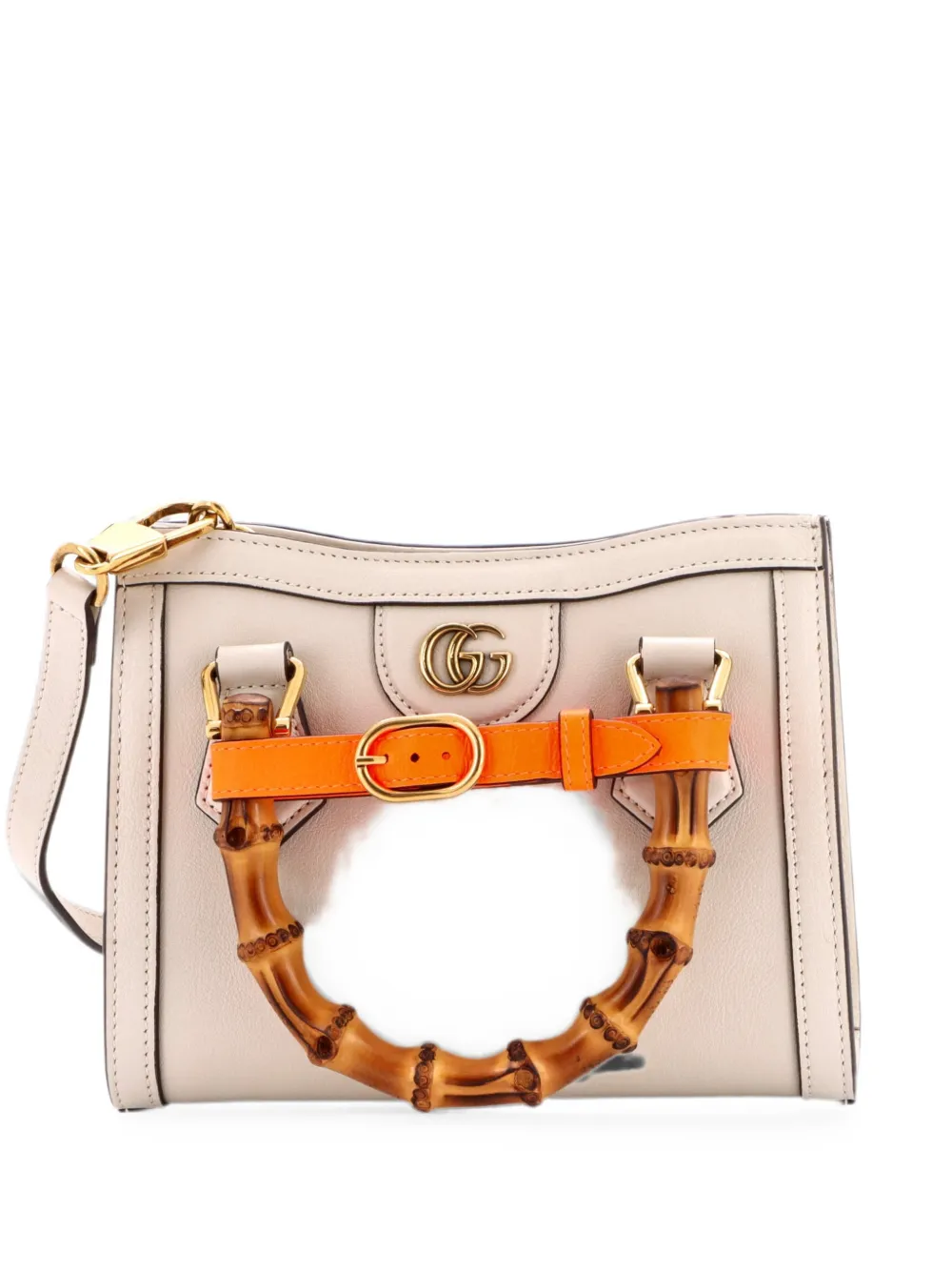 Gucci Pre-Owned Borsa a tracolla Diana NM Bamboo mini in pelle con manico - Bianco