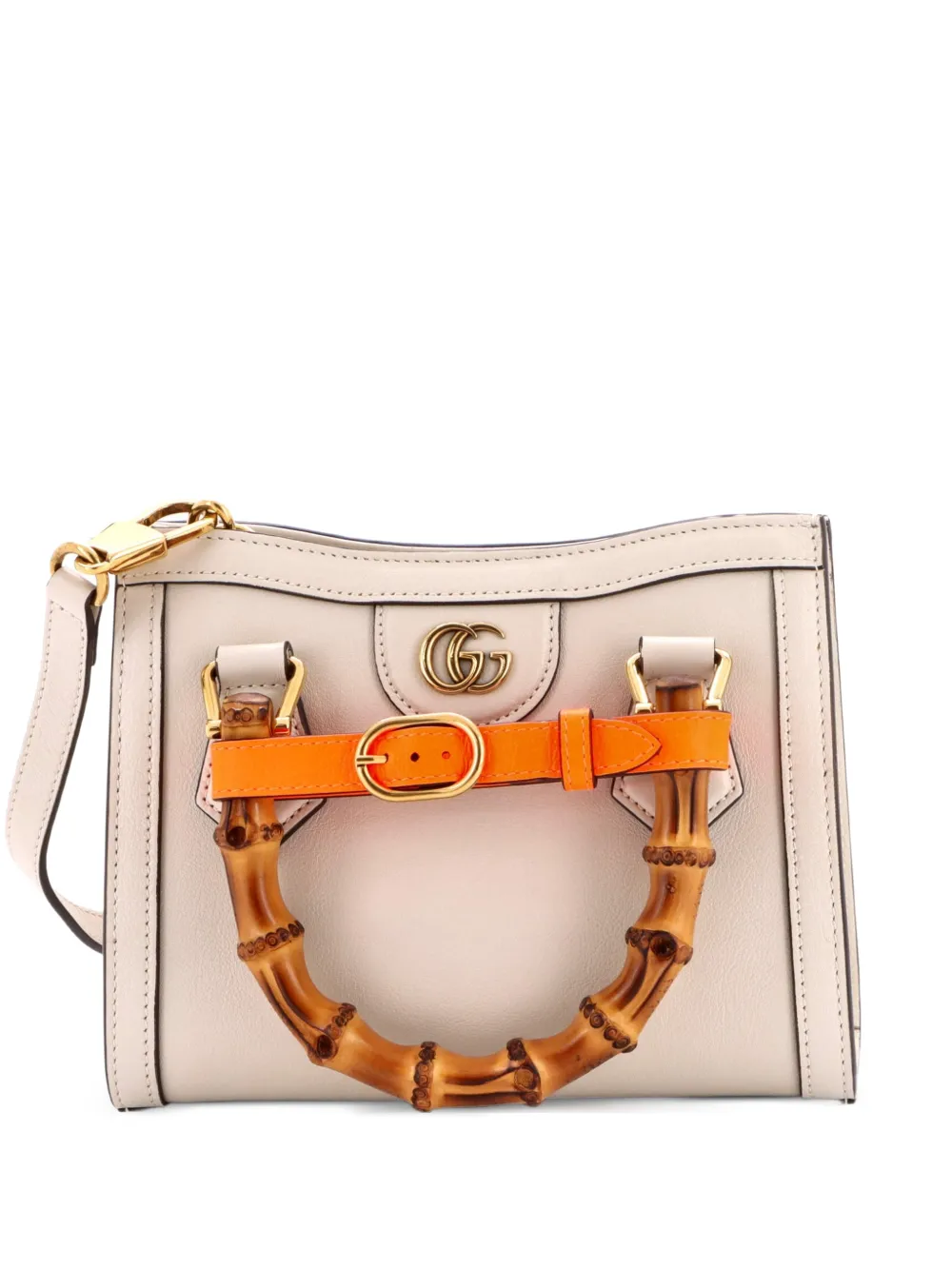 Gucci Pre-Owned Diana NM Bamboo Handle Tote Leather Mini crossbody bag - Weiß