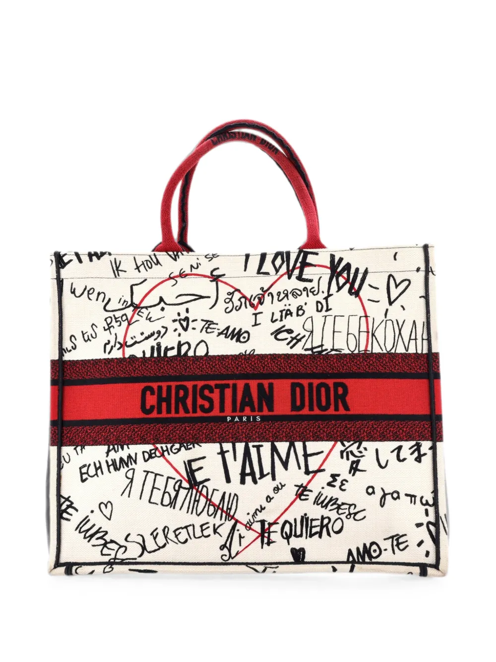 Christian Dior Pre-Owned Book Embroidered Canvas Medium tote bag - Multicolour