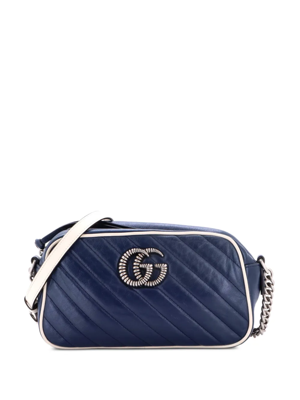 Gucci Pre-Owned GG Marmont Shoulder Bag Diagonal Quilted Leather Small crossbody bag - Blue