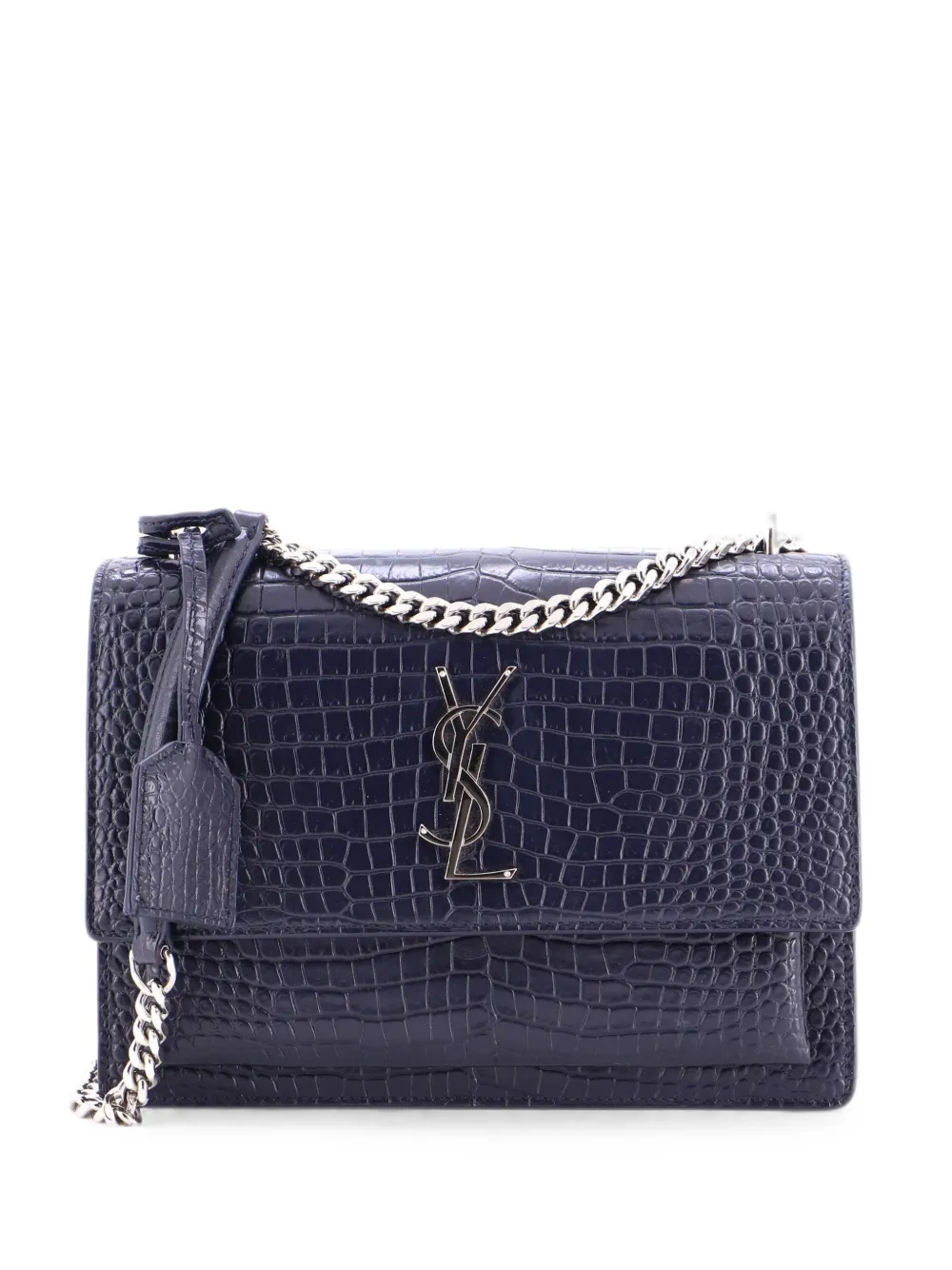 Saint Laurent Pre-Owned Sunset Crocodile Embossed Leather Medium crossbody bag - Blue
