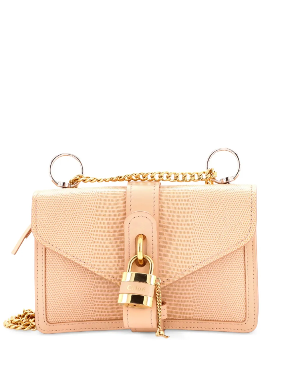 Chloé Pre-Owned Kleine Aby Schultertasche mit Eidechsen- und Kroko-Effekt - Rosa