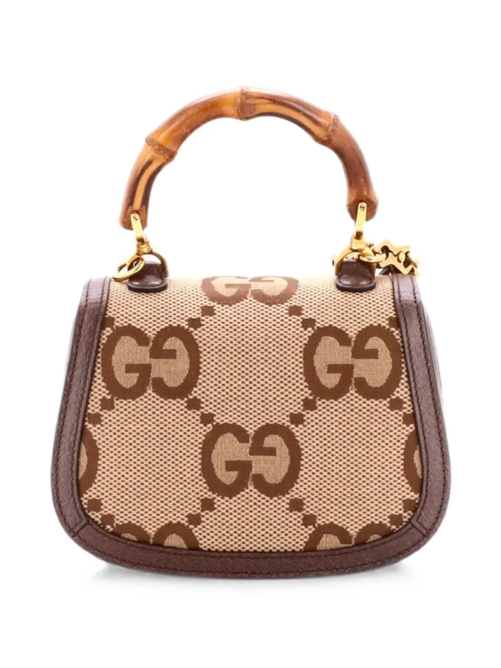 GUCCI バンブー GGキャンバス ショルダーバッグ Gucci Pre-Owned バンブー1947 トップハンドル ジャンボ GGキャンバス
