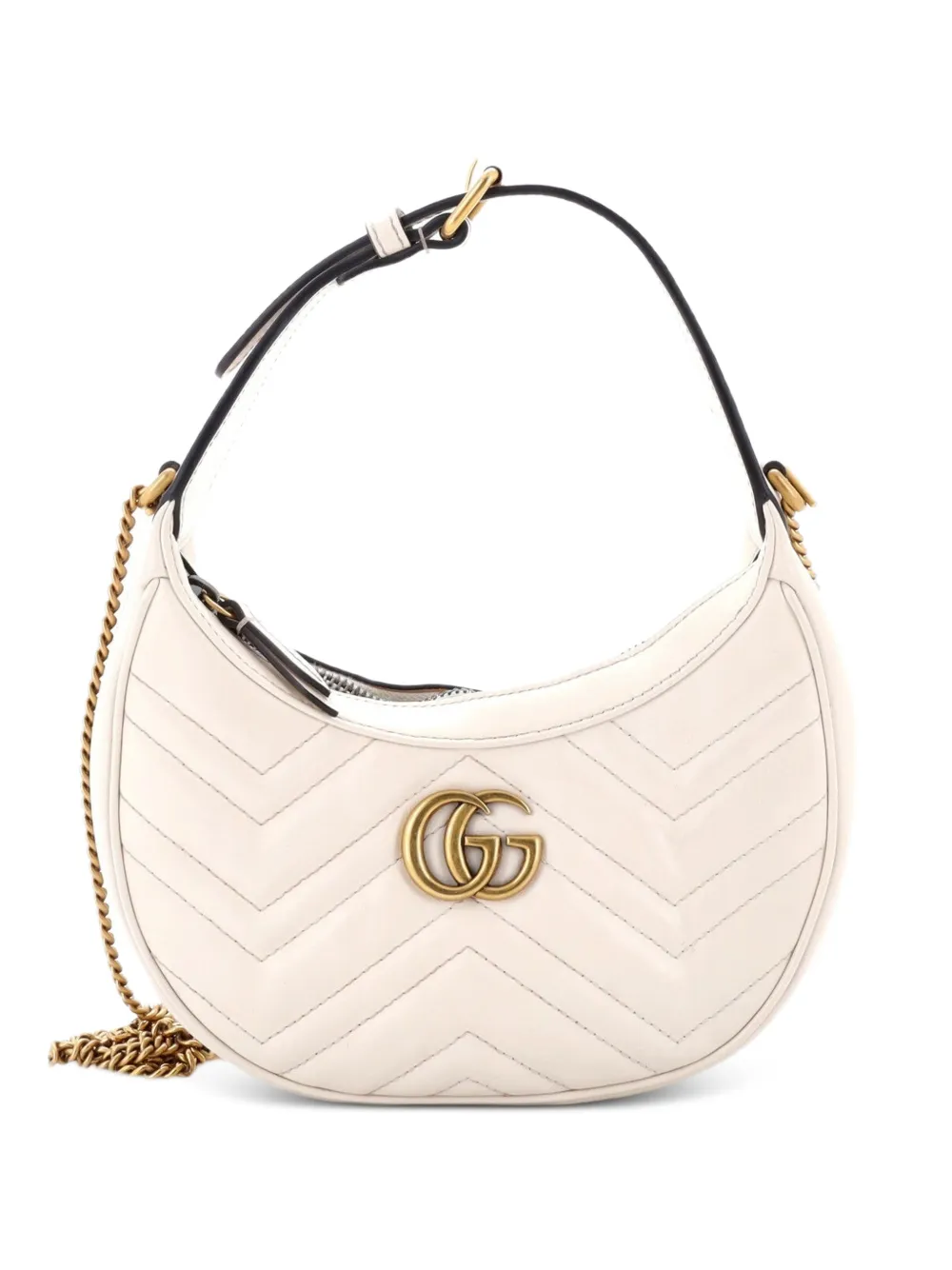 Gucci Pre-Owned Borsa passepartout GG Marmont mini a mezza luna in pelle matelassè - Toni neutri