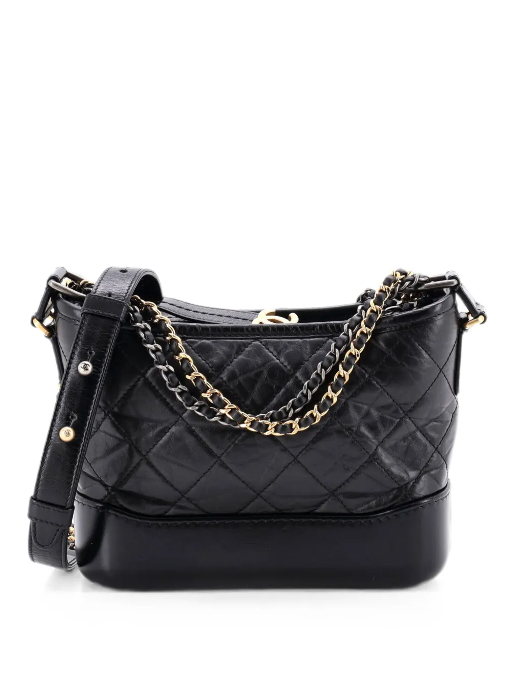 CHANEL Pre-Owned Borsa passepartout Gabrielle piccola in pelle di vitello trapuntata - Nero