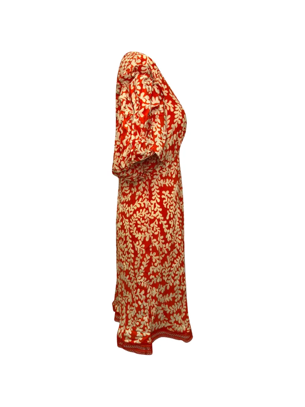 Diane Von Furstenberg Vintage Fisher leaf-print mini dress - Rosso