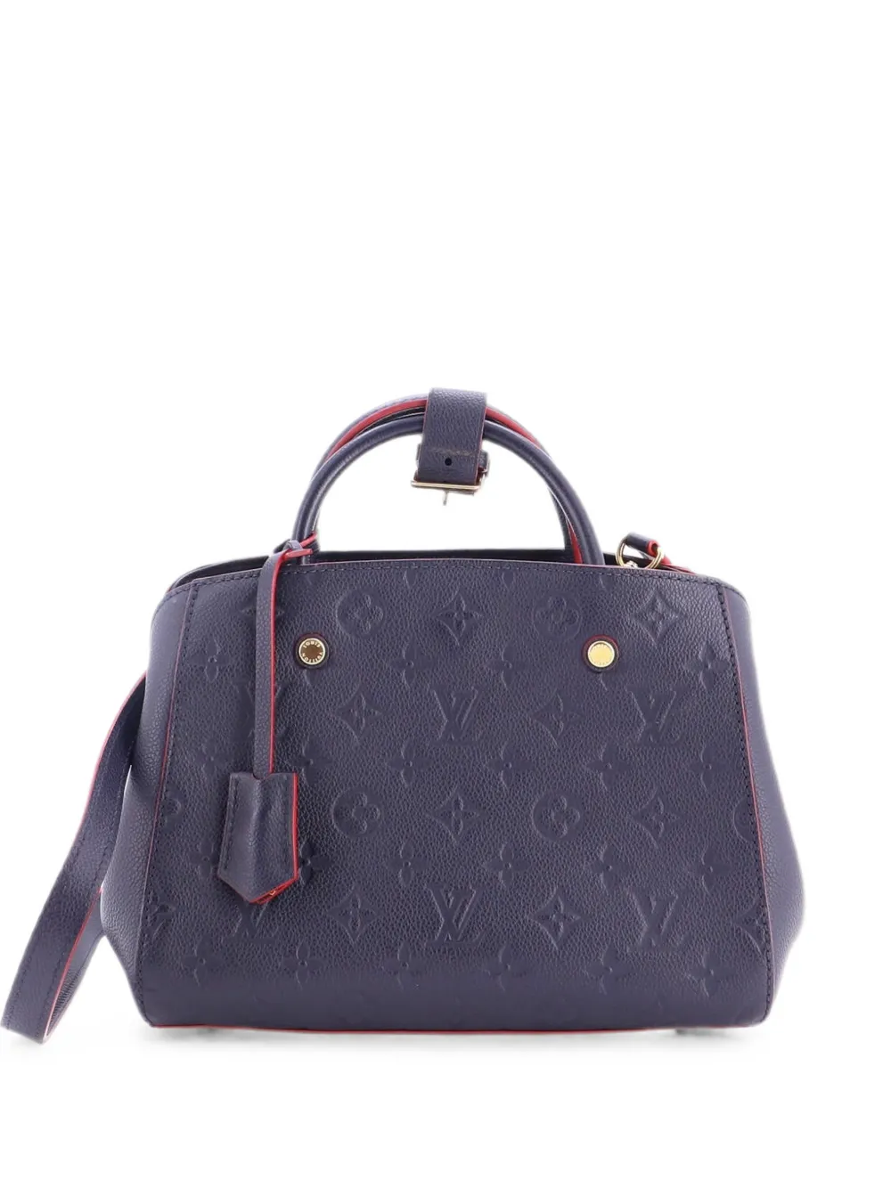 Louis Vuitton Pre-Owned Borsa a mano Montaigne BB in pelle Empreinte con monogramma - Blu