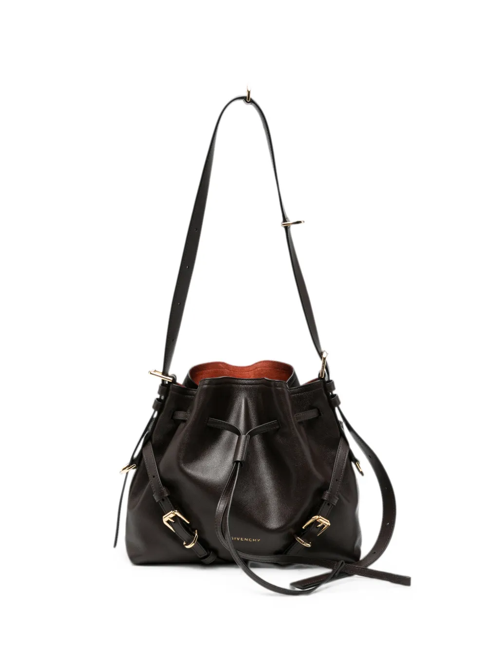Givenchy small Voyou leather bucket bag - Braun